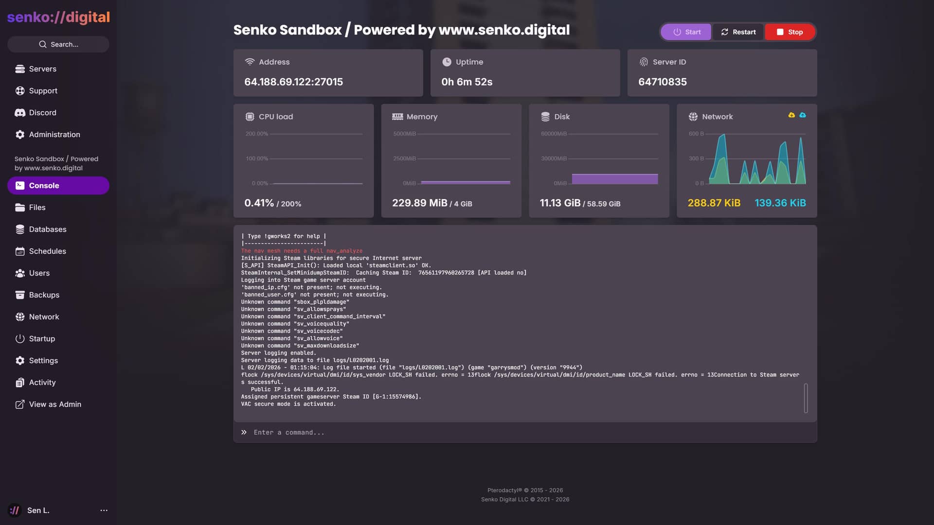 Console - Stats monitoring